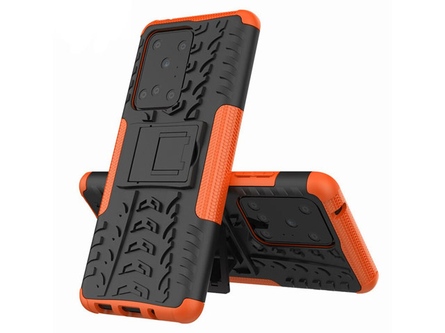 Чехол Yotrix Shockproof case для Samsung Galaxy S20 ultra (оранжевый, гелевый)