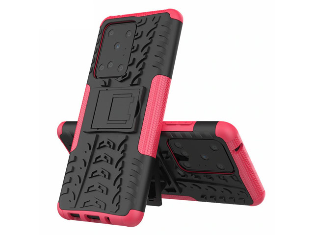 Чехол Yotrix Shockproof case для Samsung Galaxy S20 ultra (розовый, гелевый)