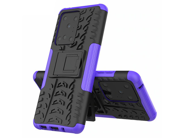 Чехол Yotrix Shockproof case для Samsung Galaxy S20 ultra (фиолетовый, гелевый)