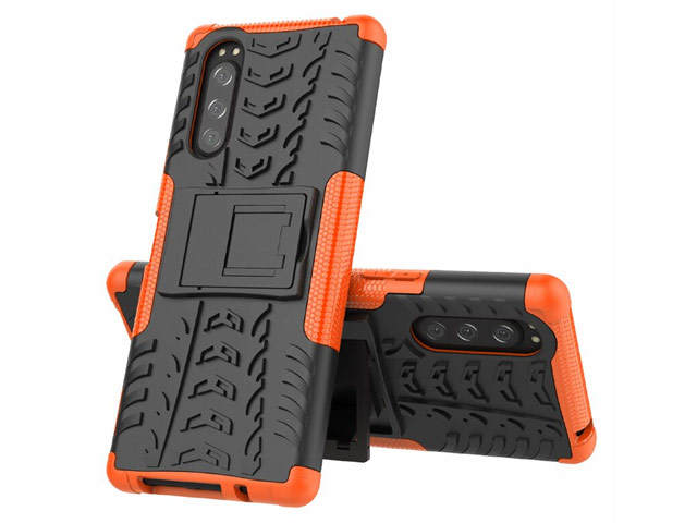 Чехол Yotrix Shockproof case для Sony Xperia 5 (оранжевый, гелевый)