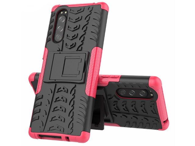 Чехол Yotrix Shockproof case для Sony Xperia 5 (розовый, гелевый)