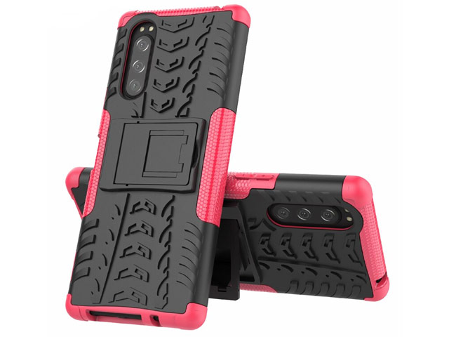 Чехол Yotrix Shockproof case для Sony Xperia 5 (розовый, гелевый)