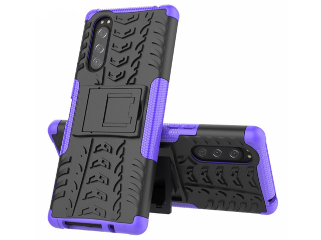 Чехол Yotrix Shockproof case для Sony Xperia 5 (фиолетовый, гелевый)