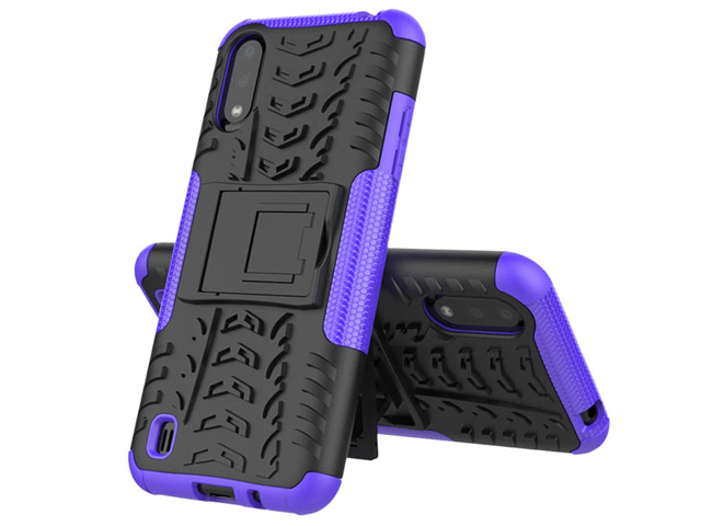 Чехол Yotrix Shockproof case для Samsung Galaxy A01 (фиолетовый, гелевый)