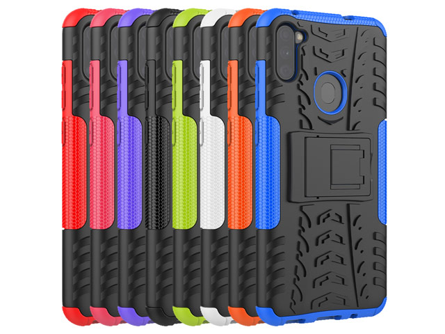 Чехол Yotrix Shockproof case для Samsung Galaxy A11 (фиолетовый, гелевый)