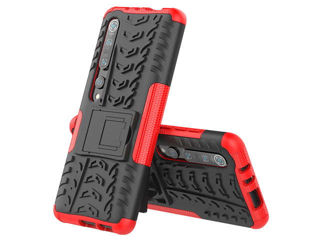 Чехол Yotrix Shockproof case для Xiaomi Mi 10 (красный, гелевый)