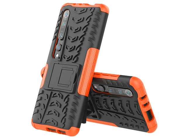 Чехол Yotrix Shockproof case для Xiaomi Mi 10 (оранжевый, гелевый)