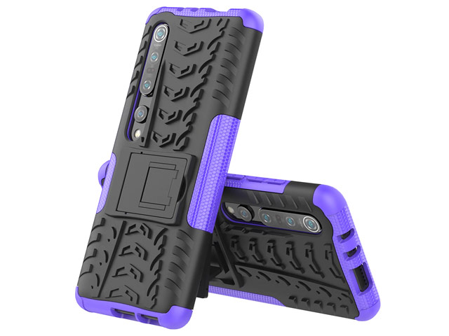 Чехол Yotrix Shockproof case для Xiaomi Mi 10 (фиолетовый, гелевый)
