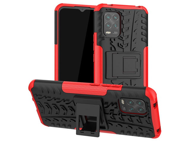 Чехол Yotrix Shockproof case для Xiaomi Mi 10 lite (красный, гелевый)