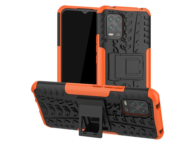 Чехол Yotrix Shockproof case для Xiaomi Mi 10 lite (оранжевый, гелевый)