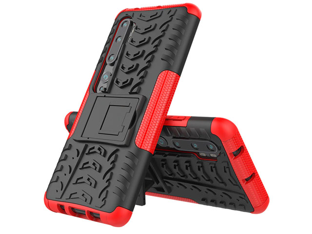 Чехол Yotrix Shockproof case для Xiaomi Mi Note 10 (красный, гелевый)