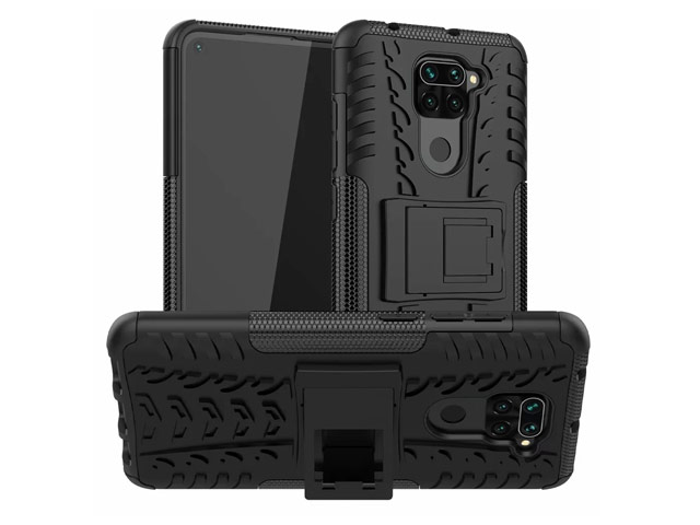 Чехол Yotrix Shockproof case для Xiaomi Redmi Note 9 (черный, гелевый)