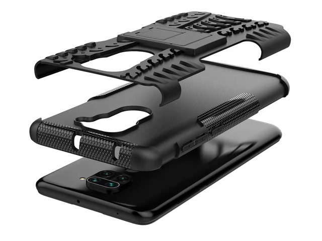 Чехол Yotrix Shockproof case для Xiaomi Redmi Note 9 (черный, гелевый)