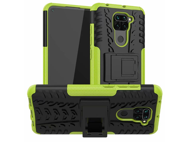 Чехол Yotrix Shockproof case для Xiaomi Redmi Note 9 (зеленый, гелевый)