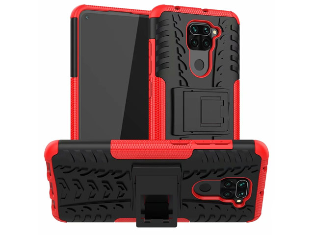 Чехол Yotrix Shockproof case для Xiaomi Redmi Note 9 (красный, гелевый)