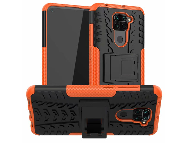 Чехол Yotrix Shockproof case для Xiaomi Redmi Note 9 (оранжевый, гелевый)