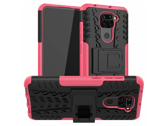 Чехол Yotrix Shockproof case для Xiaomi Redmi Note 9 (розовый, гелевый)