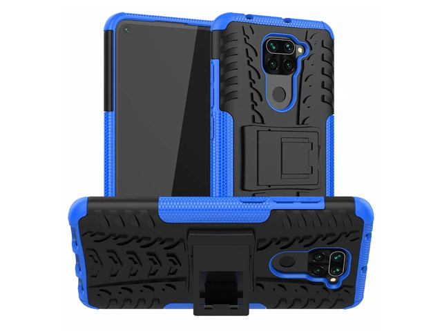 Чехол Yotrix Shockproof case для Xiaomi Redmi Note 9 (синий, гелевый)