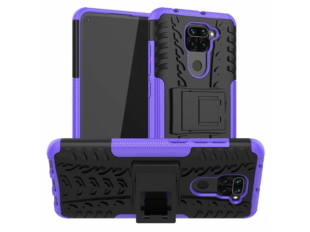 Чехол Yotrix Shockproof case для Xiaomi Redmi Note 9 (фиолетовый, гелевый)