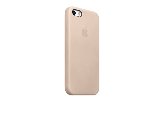 Чехол Apple iPhone 5S case (бежевый, кожанный)