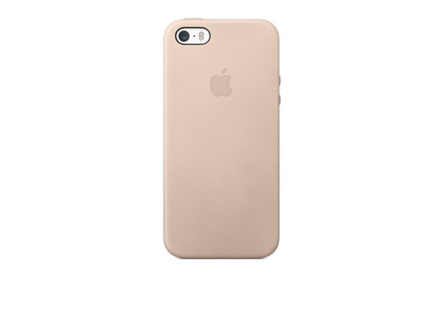 Чехол Apple iPhone 5S case (бежевый, кожанный)