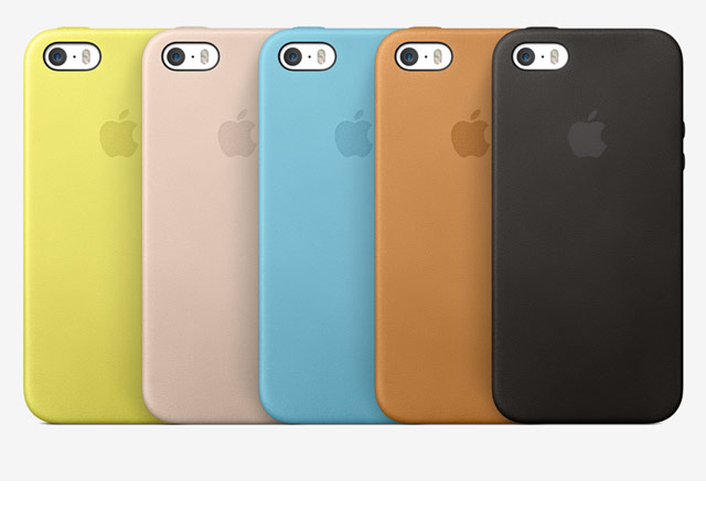 Чехол Apple iPhone 5S case (бежевый, кожанный)