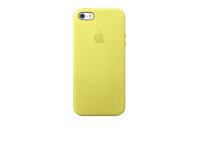 Чехол Apple iPhone 5S case (желтый, кожанный)