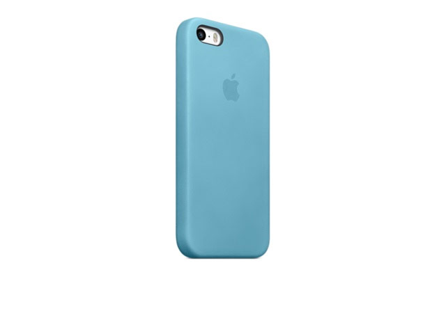 Чехол Apple iPhone 5S case (голубой, кожанный)