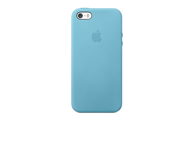 Чехол Apple iPhone 5S case (голубой, кожанный)