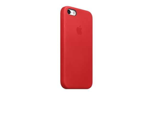 Чехол Apple iPhone 5S case (красный, кожанный)