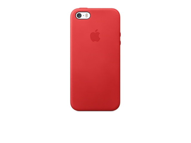 Чехол Apple iPhone 5S case (красный, кожанный)