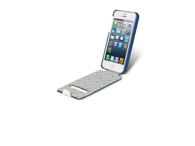 Чехол Melkco Jacka ID Type Case для Apple iPhone 5/5S (синий/белый, кожанный)