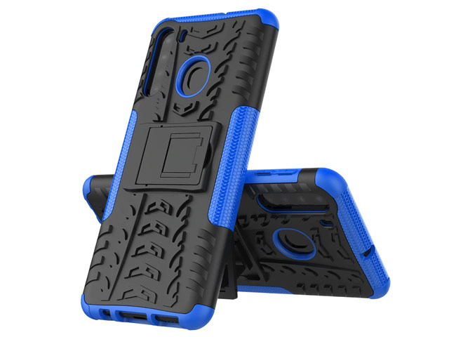 Чехол Yotrix Shockproof case для Samsung Galaxy A21 (синий, гелевый)