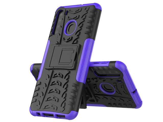 Чехол Yotrix Shockproof case для Samsung Galaxy A21 (фиолетовый, гелевый)