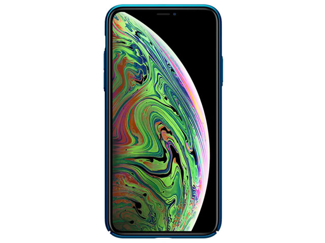 Чехол Nillkin Hard case для Apple iPhone 11 pro max (синий, с отверстием, пластиковый)