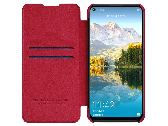 Чехол Nillkin Qin leather case для Huawei P40 lite (красный, кожаный)