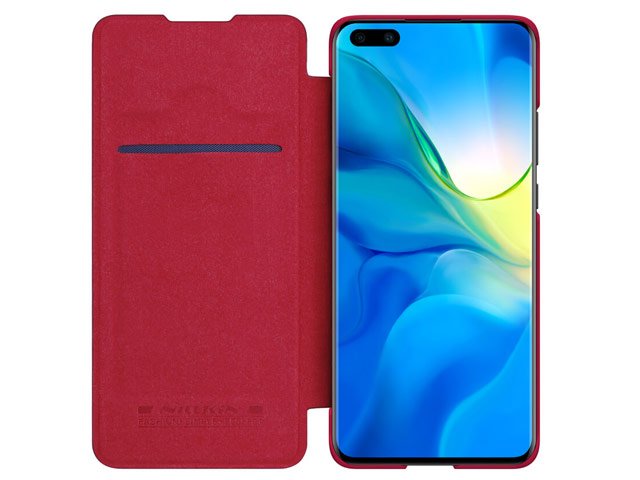 Чехол Nillkin Qin leather case для Huawei P40 pro plus (красный, кожаный)
