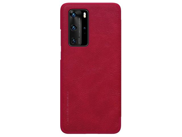 Чехол Nillkin Qin leather case для Huawei P40 pro plus (красный, кожаный)