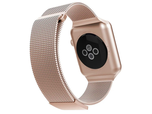 Ремешок для часов X-Doria Mesh Double Band для Apple Watch (42/44 мм, розово-золотистый, стальной)