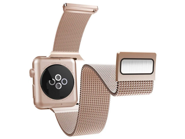 Ремешок для часов X-Doria Mesh Double Band для Apple Watch (38/40 мм, розово-золотистый, стальной)