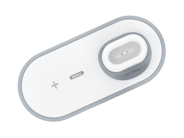 Беспроводное зарядное устройство Remax 3-in-1 Wireless Charging Base RP-W13 (белое, Fast Charge, зарядка Apple Watch и AirPods)