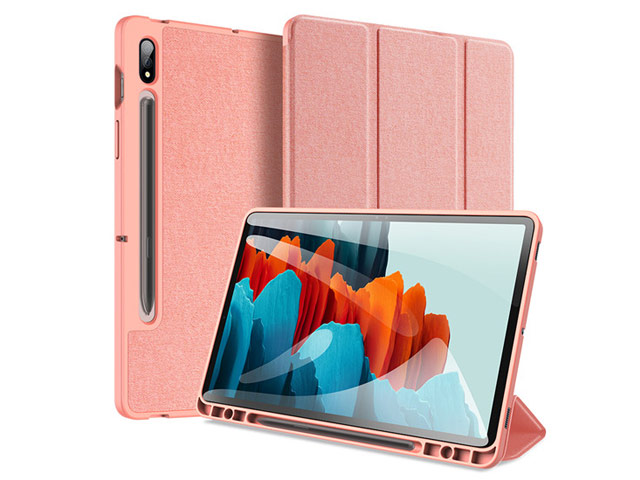 Чехол Dux Ducis Domo series для Samsung Galaxy Tab S7 plus (розовый, матерчатый)