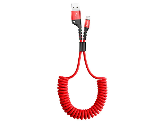 USB-кабель Baseus Fish Eye Spring Cable (Lightning, красный, 1 м)