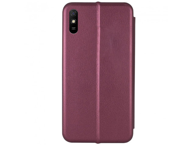 Чехол Yotrix FolioCase Plain для Xiaomi Redmi 9A (бордовый, кожаный)