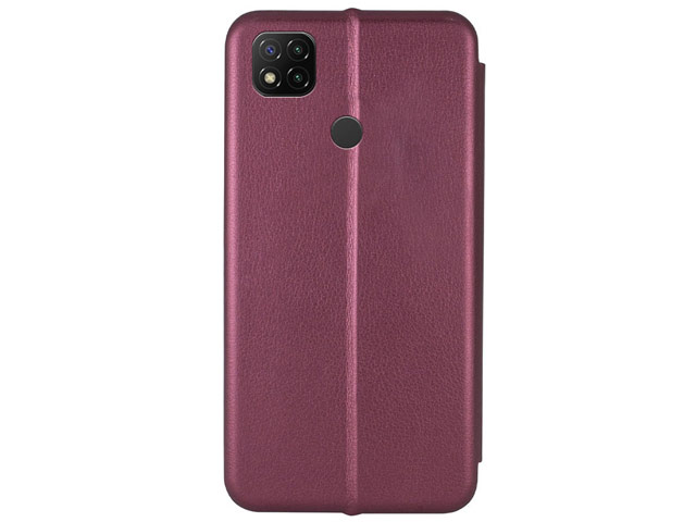 Чехол Yotrix FolioCase Plain для Xiaomi Redmi 9C (бордовый, кожаный)