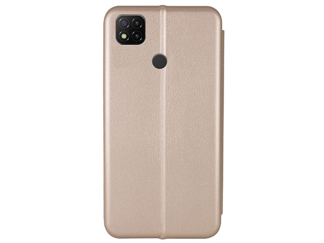 Чехол Yotrix FolioCase Plain для Xiaomi Redmi 9C (золотистый, кожаный)