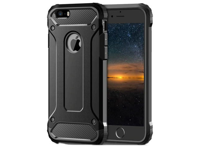 Чехол Yotrix Defense case для Apple iPhone 5/5S/SE (черный, пластиковый)
