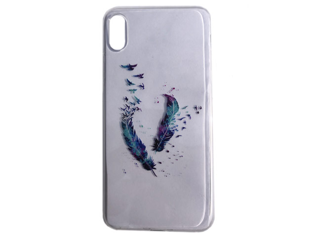 Чехол Yotrix ArtCase для Apple iPhone XS (Feathers, гелевый)