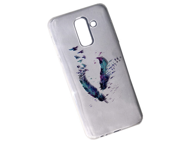 Чехол Yotrix ArtCase для Samsung Galaxy A8 2018 (Feathers, гелевый)