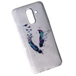 Чехол Yotrix ArtCase для Samsung Galaxy A6 plus 2018 (Feathers, гелевый)